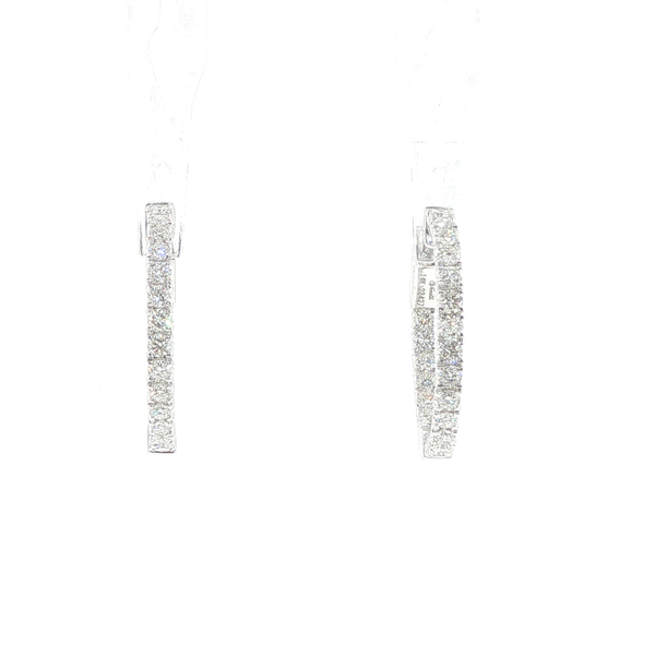 14K White Gold Diamond Inside-Out Hoop Earrings Biondi Diamond Jewelers Aurora, CO