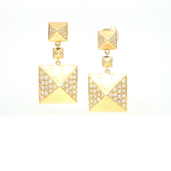 Golden Allure Geometric Diamond Earring Biondi Diamond Jewelers Aurora, CO