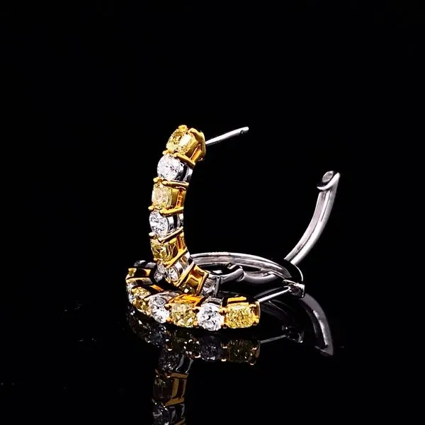 Sunbeam Sparkle Diamond Hoop Earrings Image 2 Biondi Diamond Jewelers Aurora, CO