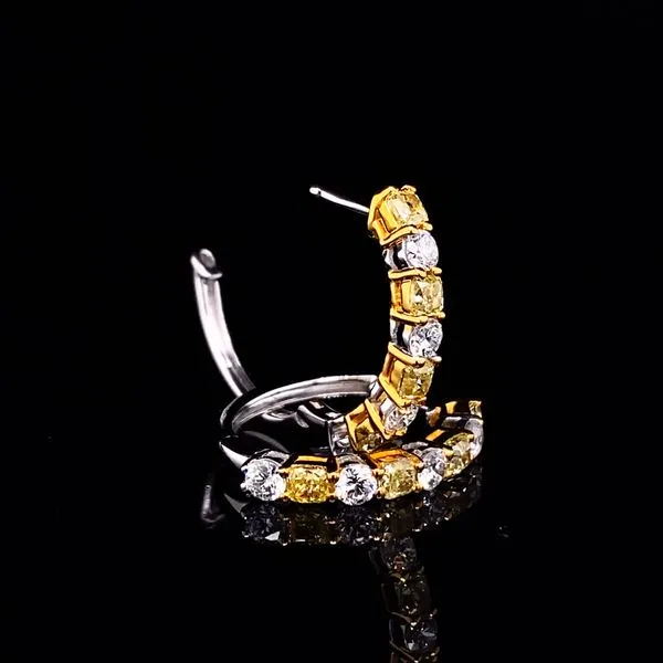 Sunbeam Sparkle Diamond Hoop Earrings Image 3 Biondi Diamond Jewelers Aurora, CO