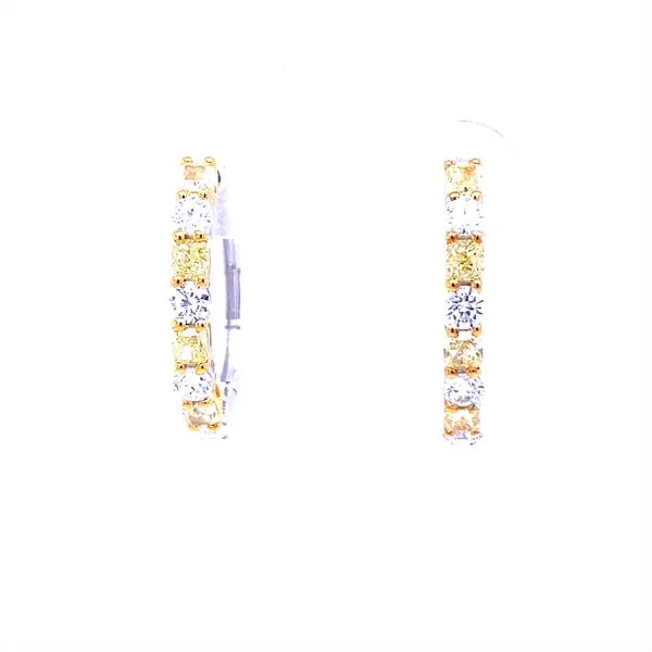 Sunbeam Sparkle Diamond Hoop Earrings Image 4 Biondi Diamond Jewelers Aurora, CO