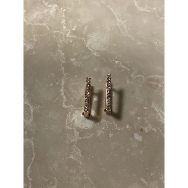 14K Rose Gold Diamond Hoop Earrings Biondi Diamond Jewelers Aurora, CO