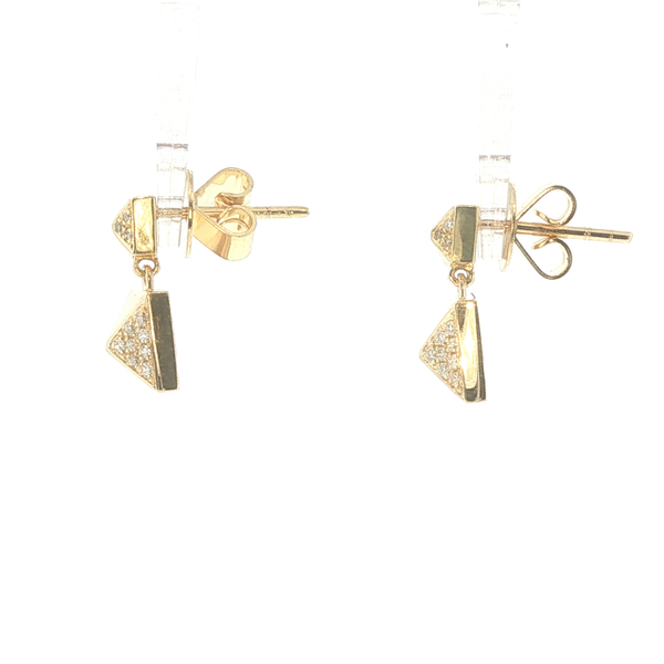 Golden Allure Geometric Diamond Earring Image 3 Biondi Diamond Jewelers Aurora, CO
