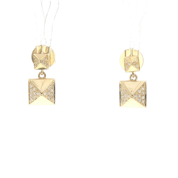 Golden Allure Geometric Diamond Earring Biondi Diamond Jewelers Aurora, CO