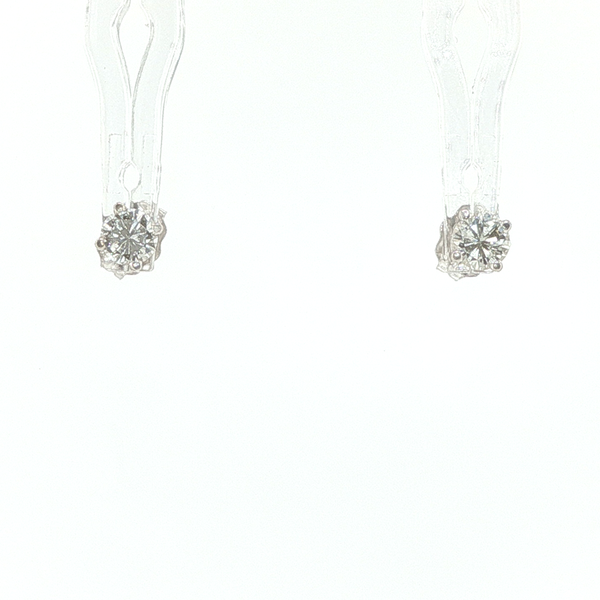 14K White Gold Round Diamond Solitaire Stud Earrings Biondi Diamond Jewelers Aurora, CO