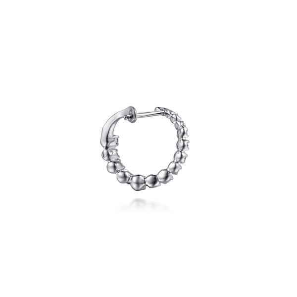 14K White Gold Round Diamond Bypass Hoop Earrings Image 2 Biondi Diamond Jewelers Aurora, CO