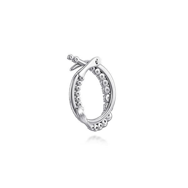 14K White Gold 1.50ctw Diamond Bypass Hoop Earrings Image 2 Biondi Diamond Jewelers Aurora, CO