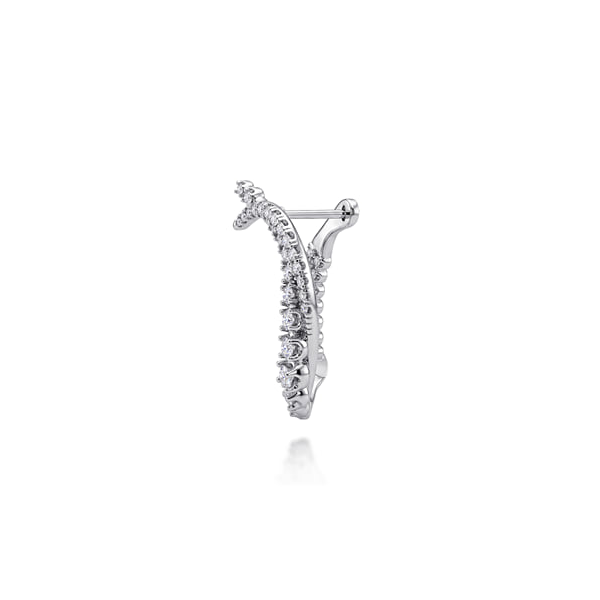 14K White Gold 1.50ctw Diamond Bypass Hoop Earrings Image 3 Biondi Diamond Jewelers Aurora, CO