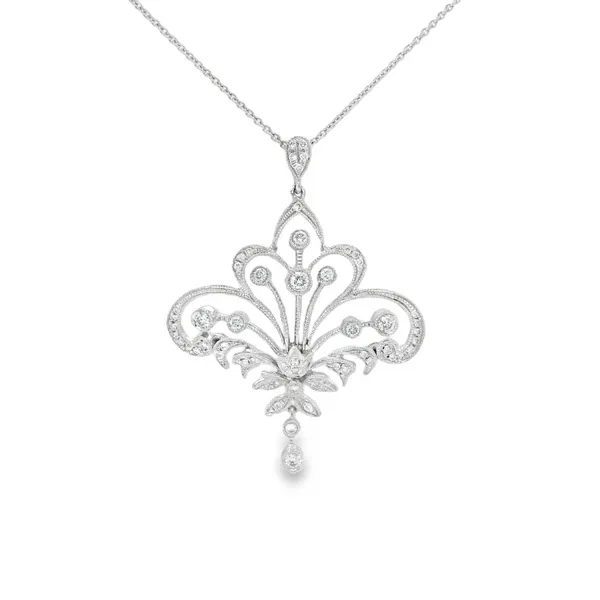 Elise Fan Pendant with Diamonds Biondi Diamond Jewelers Aurora, CO