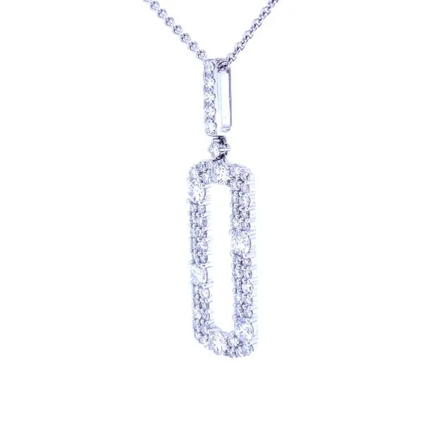 Modern Elegance Diamond Rectangle Pendant Image 3 Biondi Diamond Jewelers Aurora, CO