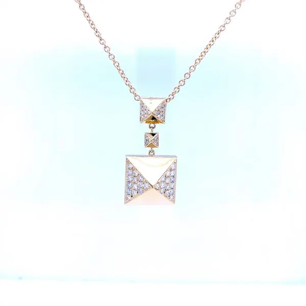 18K White Gold Geometric Diamond Necklace Biondi Diamond Jewelers Aurora, CO