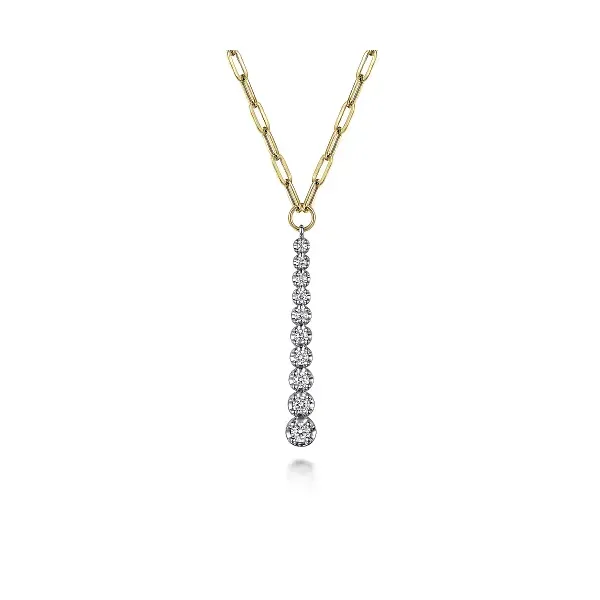 Yellow and White Gold Vertical Bar Necklace Biondi Diamond Jewelers Aurora, CO
