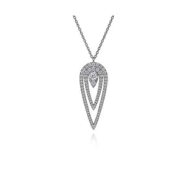 Diamond Drop Elongated Pear Shape Pendant Biondi Diamond Jewelers Aurora, CO