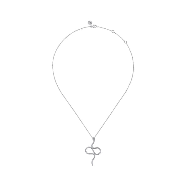 White Gold Diamond Snake Pendant Image 2 Biondi Diamond Jewelers Aurora, CO