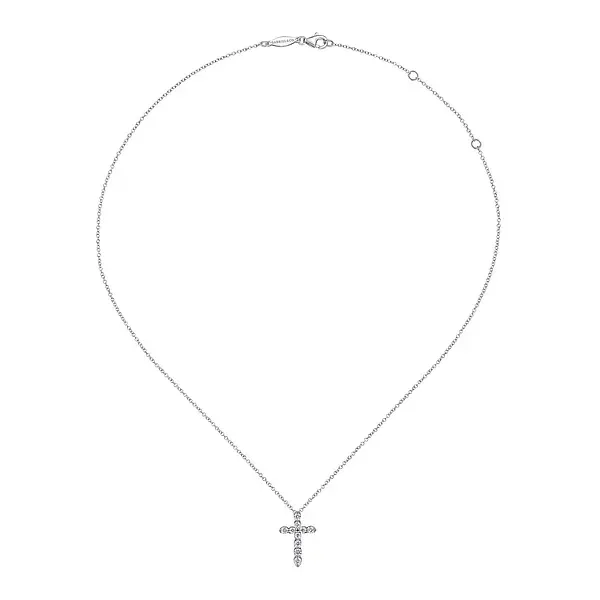 Diamond Cross Pendant Necklace Image 2 Biondi Diamond Jewelers Aurora, CO