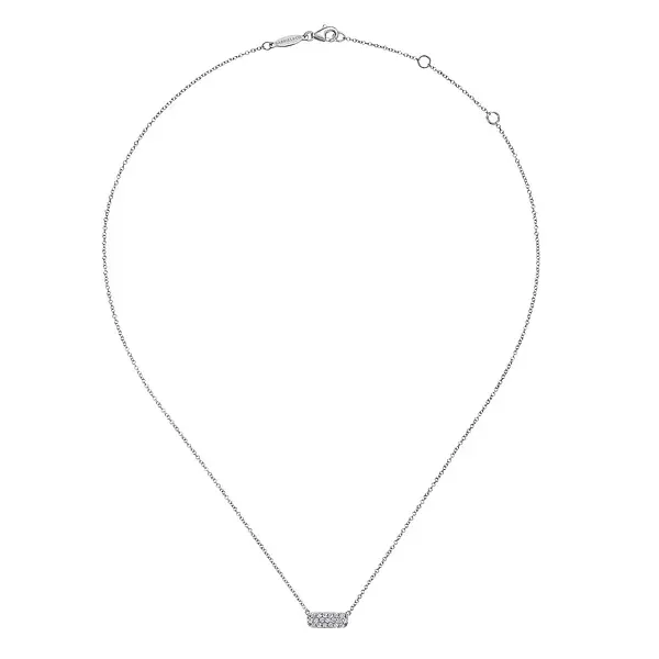 Pave Diamond Bar Necklace Image 2 Biondi Diamond Jewelers Aurora, CO