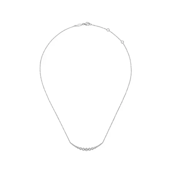 Diamond Curved Bar Necklace Image 2 Biondi Diamond Jewelers Aurora, CO