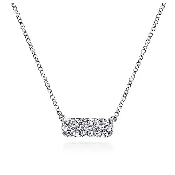 Pave Diamond Bar Necklace Biondi Diamond Jewelers Aurora, CO