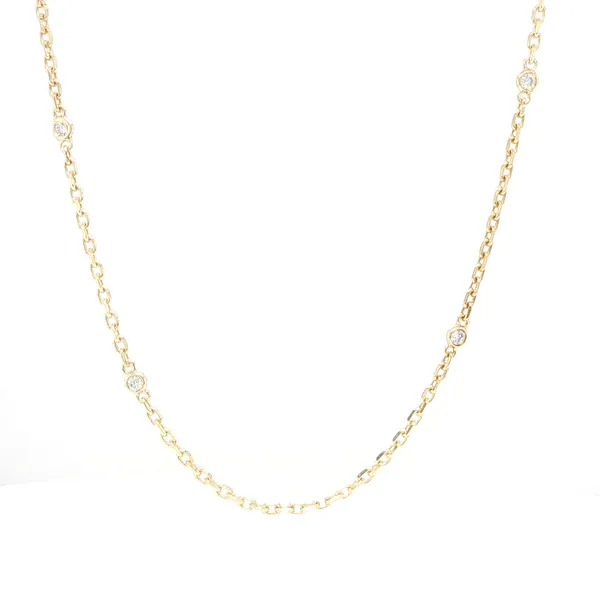 14K Yellow Gold London Blue Topaz and Diamond Necklace Biondi Diamond Jewelers Aurora, CO