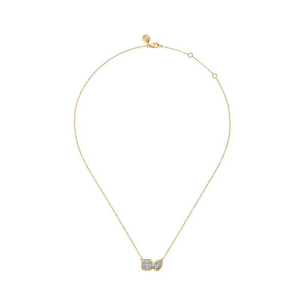14K Yellow and White Gold 0.45 CTW Diamond Multi Shape Necklace Image 2 Biondi Diamond Jewelers Aurora, CO