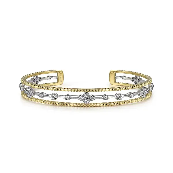 14KY/W Diamond Bujukan Cuff Bracelet Biondi Diamond Jewelers Aurora, CO