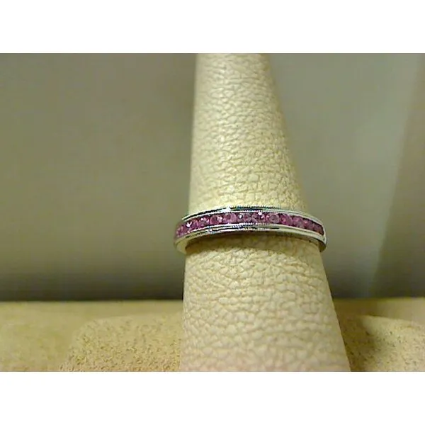 Pink Sapphire Channel-Set Milgrain Ring Biondi Diamond Jewelers Aurora, CO