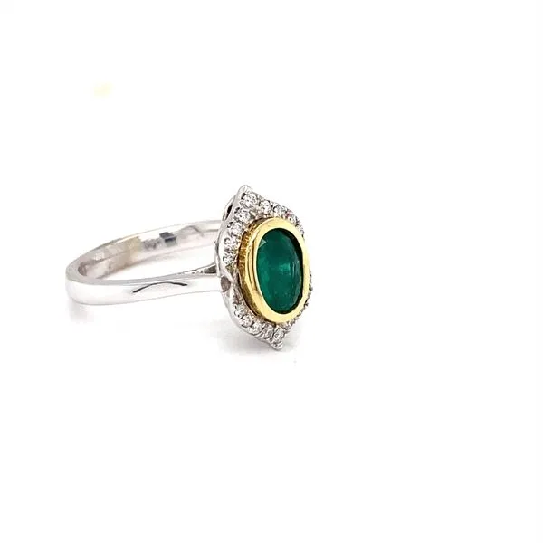 Emerald Essence - 18K White and Yellow Gold Ring Image 2 Biondi Diamond Jewelers Aurora, CO