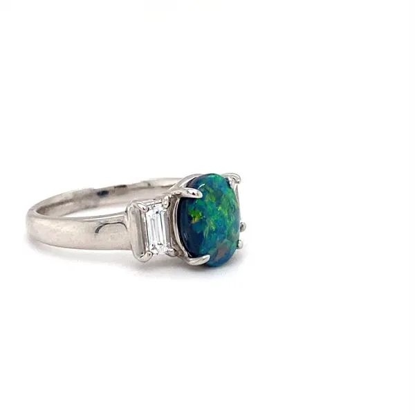 Opal three stone ring Image 2 Biondi Diamond Jewelers Aurora, CO