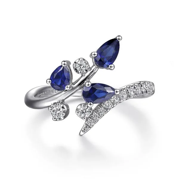 Floral Sapphire and Diamond Ring Biondi Diamond Jewelers Aurora, CO