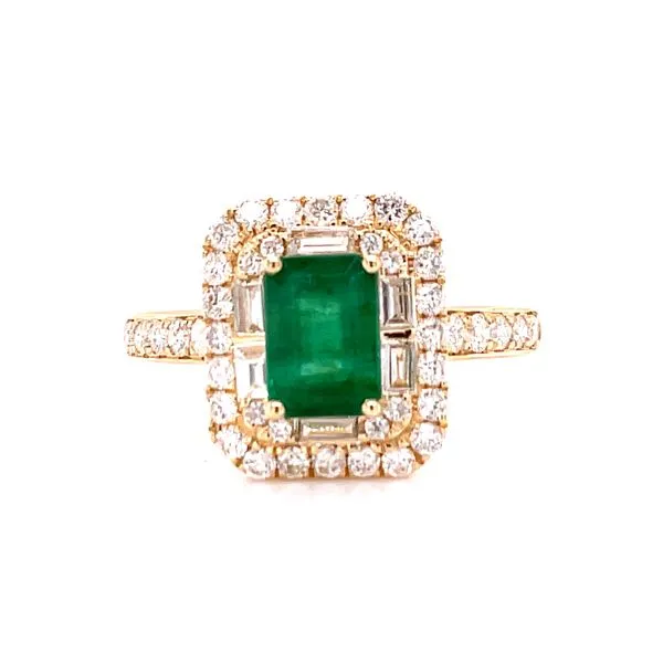 Emerald Double Halo Ring Biondi Diamond Jewelers Aurora, CO