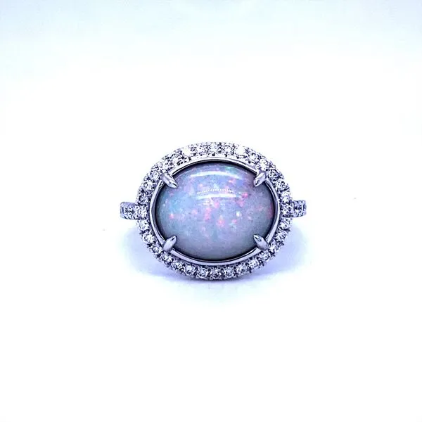 Opal Halo Ring Biondi Diamond Jewelers Aurora, CO