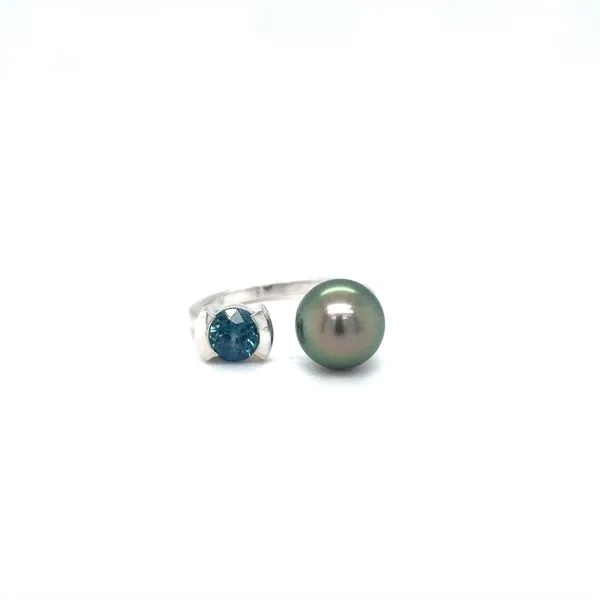 Pearl and Sapphire RIng Biondi Diamond Jewelers Aurora, CO