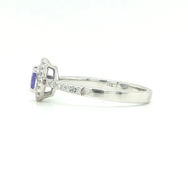 14K White Gold Tanzanite and Diamond Ring Image 3 Biondi Diamond Jewelers Aurora, CO