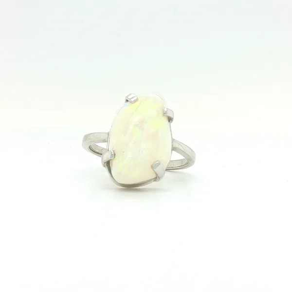 3.56CT Free Form Opal 14K White Gold Ring Biondi Diamond Jewelers Aurora, CO