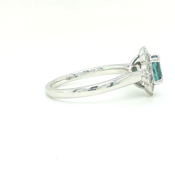 18K White Gold Blue Tourmaline and Diamond Ring Image 2 Biondi Diamond Jewelers Aurora, CO