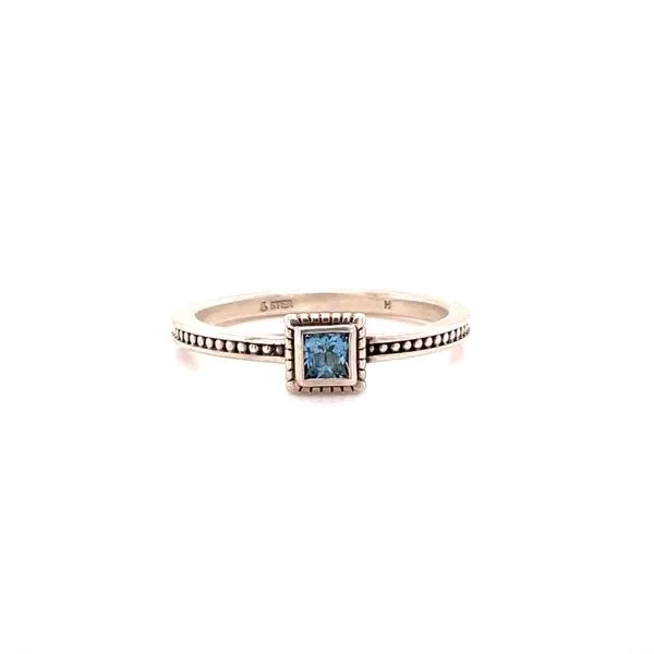 Sterling Silver Aquamarine Square Stacker Ring Biondi Diamond Jewelers Aurora, CO