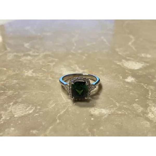 14K White Gold Tourmaline and Diamond Ring Biondi Diamond Jewelers Aurora, CO