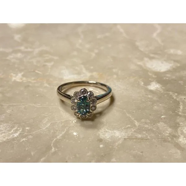 18K White Gold Blue Tourmaline and Diamond Ring Biondi Diamond Jewelers Aurora, CO