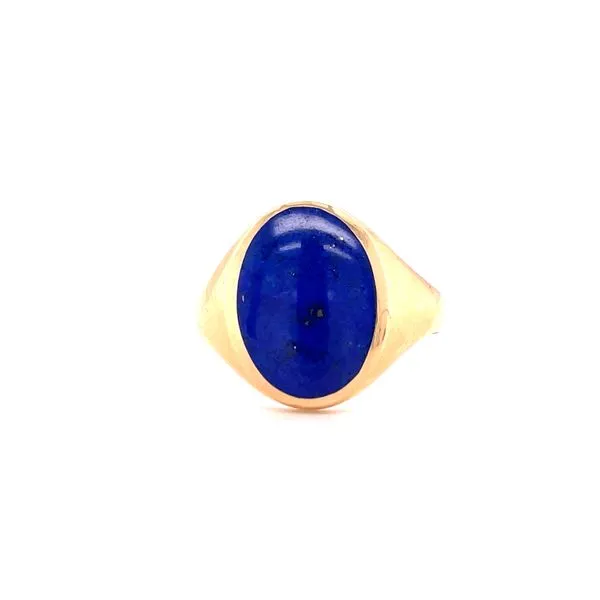 14K Yellow Gold Oval Lapis Ring Biondi Diamond Jewelers Aurora, CO