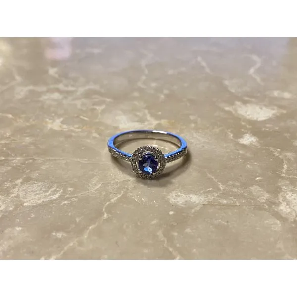 14K White Gold Tanzanite and Diamond Ring Biondi Diamond Jewelers Aurora, CO