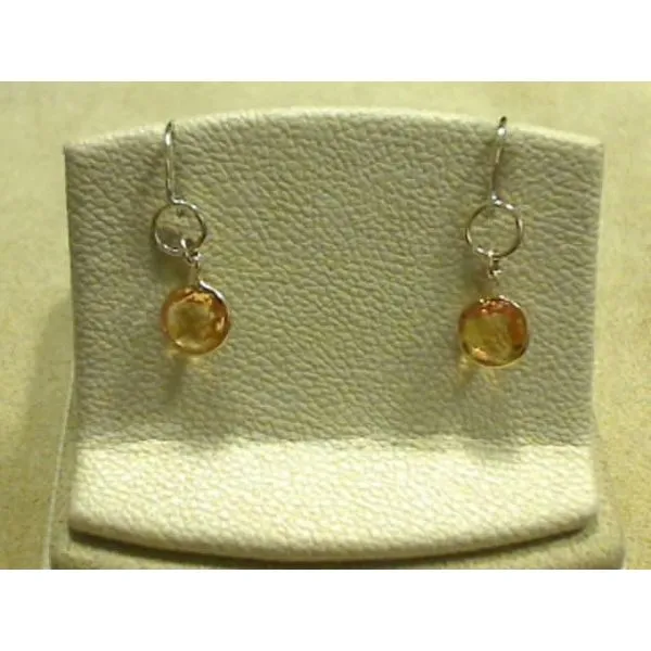 Bezel-Set Citrine Circle Drop Earrings Biondi Diamond Jewelers Aurora, CO