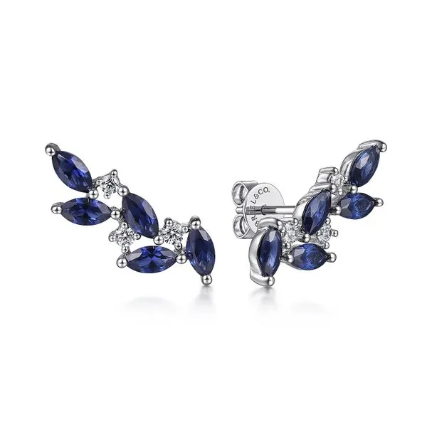 Sapphire Diamond Branch Climber Earring Biondi Diamond Jewelers Aurora, CO