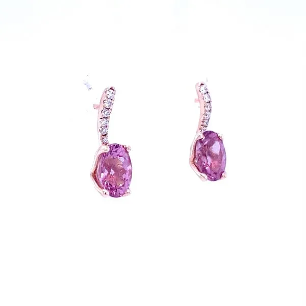 14K Rose Gold Lotus Garnet and Diamond Earrings Image 2 Biondi Diamond Jewelers Aurora, CO