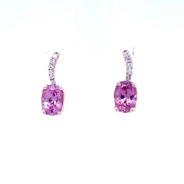 14K Rose Gold Lotus Garnet and Diamond Earrings Biondi Diamond Jewelers Aurora, CO