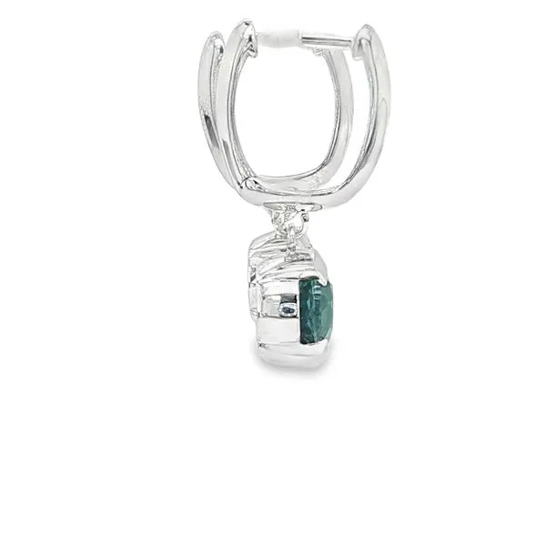 Tahitian Pearl and Montana Sapphire 14K White Gold Earrings Image 2 Biondi Diamond Jewelers Aurora, CO