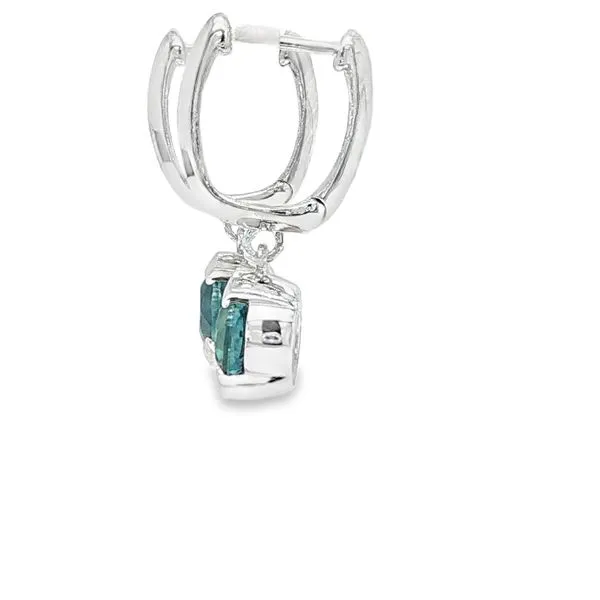 Tahitian Pearl and Montana Sapphire 14K White Gold Earrings Image 3 Biondi Diamond Jewelers Aurora, CO