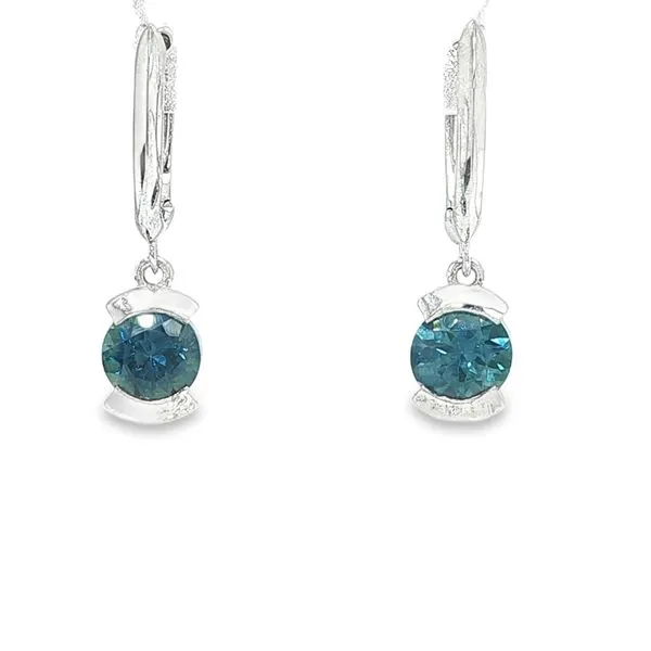 Tahitian Pearl and Montana Sapphire 14K White Gold Earrings Biondi Diamond Jewelers Aurora, CO