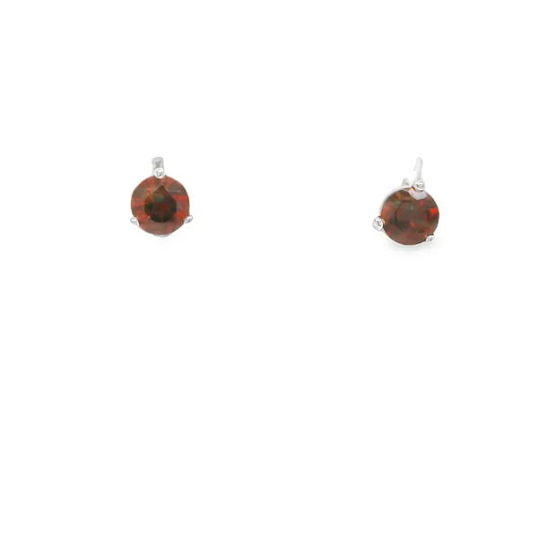 14K White Gold 4mm Round Garnet Stud Earrings Biondi Diamond Jewelers Aurora, CO