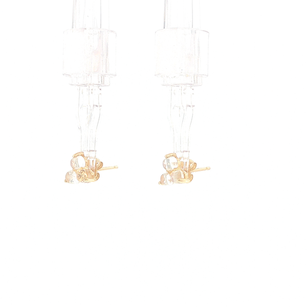 14K Yellow Gold 1.10ctw Moonstone Tri Dot Stud Earrings Image 3 Biondi Diamond Jewelers Aurora, CO