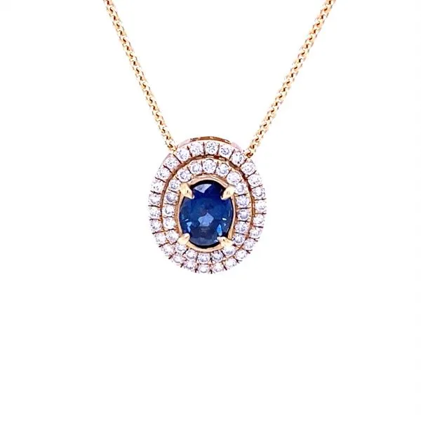 Sapphire and Diamond Halo Pendant similar item image